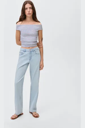 MANGO Gemustertes Off-Shoulder Top - Mädchen - XXS
