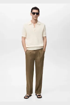 MANGO Bundfaltenhose aus 100 % Leinen - Herren - 44