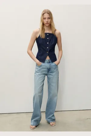 MANGO Gerade Jeans Miami mit mittlerer Bundhöhe - Damen - 38