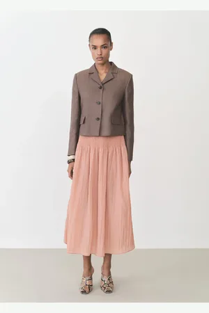 MANGO Midi-Rock mit gerafftem Einsatz - Damen - L