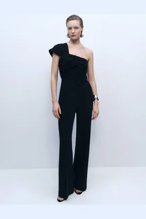 MANGO Langer Jumpsuit mit drapiertem Ausschnitt - Damen - L