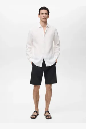 MANGO Slim-Fit-Bermudashorts aus 100 % Leinen - Herren - 48