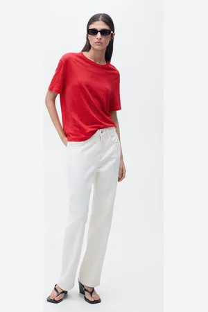 MANGO Kurzärmliges Leinen-T-Shirt - Damen - S