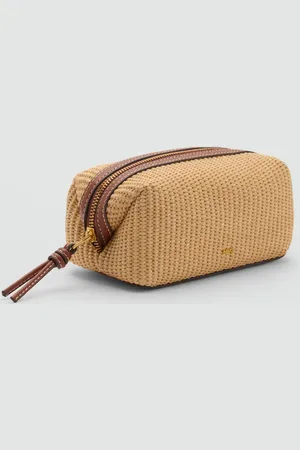 MANGO Kosmetiktasche mit Raffiabast-Effekt - Damen - Einheitsgröße