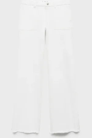 MANGO Wideleg-Jeans mit ausgefranstem Saum - Mädchen - S