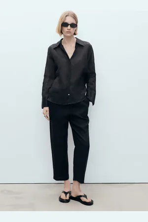 MANGO Gerade Leinenhose - Damen - XXS