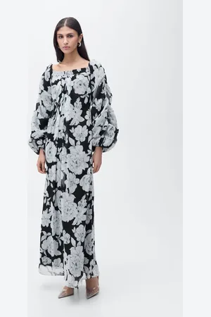 MANGO Schulterfreies Blumenkleid - Damen - L