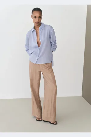 MANGO Gerade Lyocell-Hose mit Struktur - Damen - XL