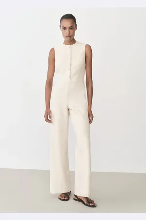 MANGO Geknöpfter Tweed-Jumpsuit - Damen - XS