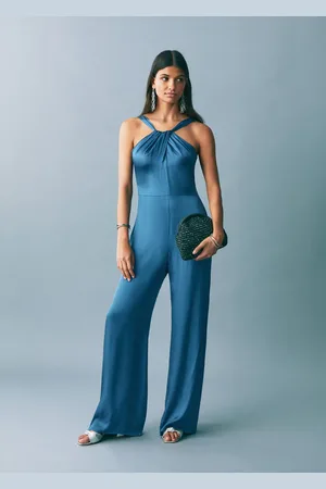 MANGO Satinierter Neckholder-Jumpsuit - Mädchen - XS