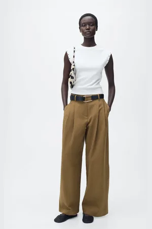 MANGO Geripptes T-Shirt mit Stanzmotiven - Damen - L