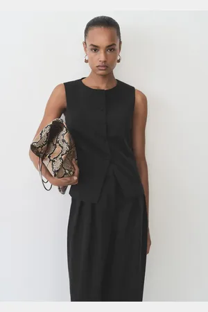 MANGO Anzugweste gerade Lyocell - Damen - S