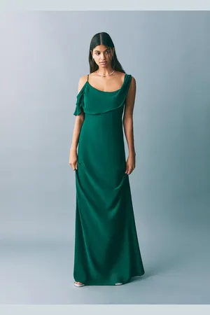 MANGO Asymmetrisches Chiffon-Kleid mit Rüschen - Mädchen - XXS