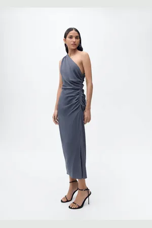 MANGO Asymmetrisches Kleid mit gerafften Details - Damen - 2XL