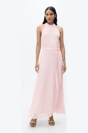 MANGO Plissiertes Neckholder-Kleid - Damen - L