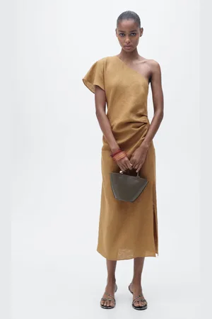 MANGO Asymmetrisches Leinenkleid - Damen - S