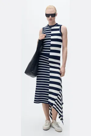 MANGO Asymmetrischer Strickrock mit Streifenmuster - Damen - S