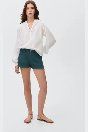 MANGO Jeansshorts mit ausgefranstem Saum - Mädchen - XXS