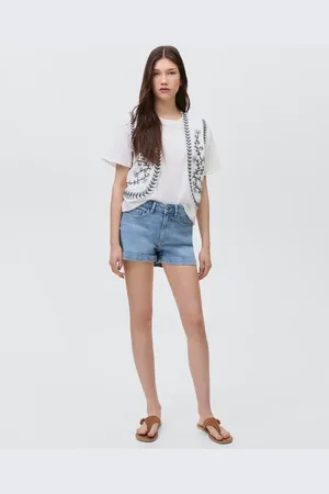 MANGO Jeansshorts mit umgeschlagenem Saum - Mädchen - XL