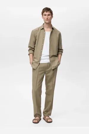 MANGO Nadelstreifenhose aus Leinen - Herren - 46