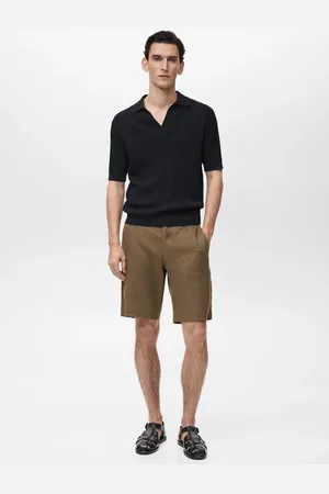 MANGO Slim-Fit-Bermudashorts aus 100 % Leinen - Herren - 40