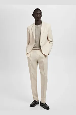 MANGO Anzughose Salerno 100% Leinen Slim Fit - Herren - 48