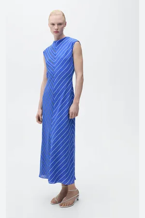 MANGO Evasé-Kleid mit kombinierten Streifen - Damen - L