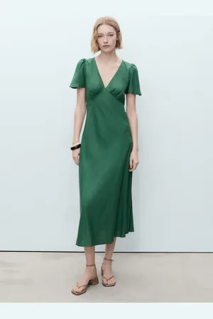 MANGO Geblümtes Leinenkleid - Damen - XS