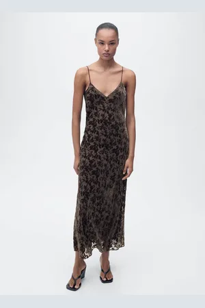 MANGO Geblümtes Devoré-Kleid - Damen - M