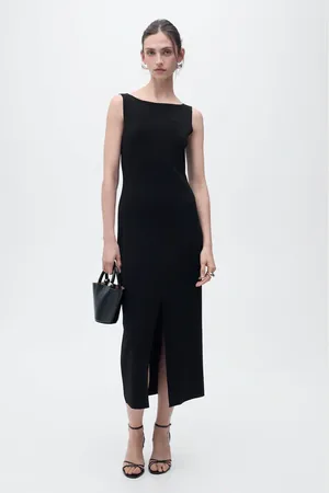MANGO Strickkleid mit Bateau-Ausschnitt - Damen - M