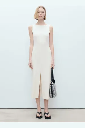MANGO Strickkleid mit Bateau-Ausschnitt - Damen - L