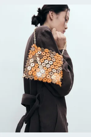 MANGO Schultertasche mit Metallic-Blumen - Damen - Einheitsgröße