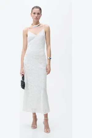 MANGO Geblümtes Devoré-Kleid - Damen - M