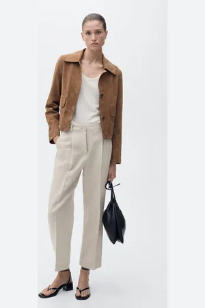 MANGO Gerade Leinenhose mit Abnäherdetail - Damen - 44