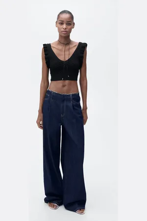 MANGO Crop-Top mit rückwärtiger Schleife - Damen - L