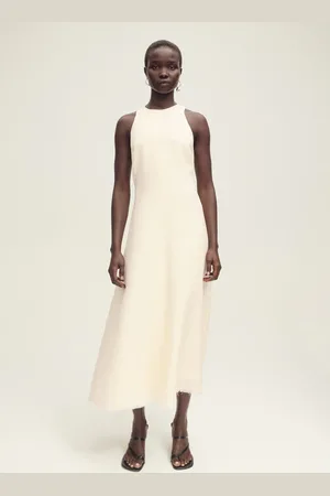 MANGO Leinenkleid mit ausgefranstem Saum - Damen - M