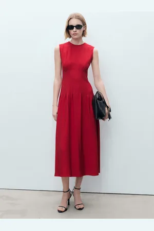 MANGO Ausgestelltes Kleid mit Plissée-Einsatz - Damen - XS