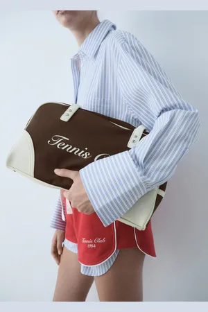 MANGO Kontrast-Schultertasche mit aufgedrucktem Schriftzug - Damen - Einheitsgröße