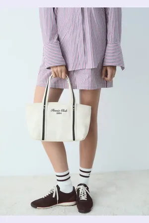 MANGO Kleine Shopper-Bag mit aufgesticktem Schriftzug - Damen - Einheitsgröße