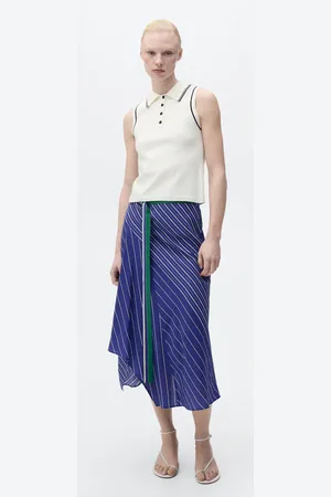 MANGO Stricktop mit Polokragen und Kontrastborten - Damen - XL