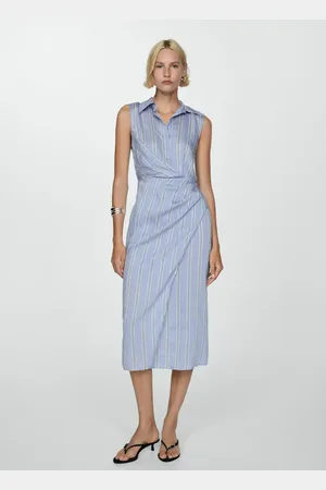 MANGO Drapiertes Hemdblusenkleid - Damen - L