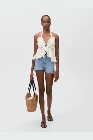 MANGO Jeansshorts mit umgeschlagenem Saum - Mädchen - L