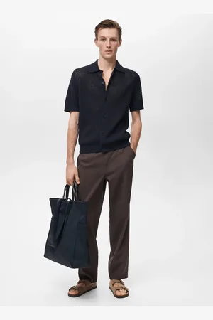 MANGO Lockstrick-Baumwollhemd - Herren - L