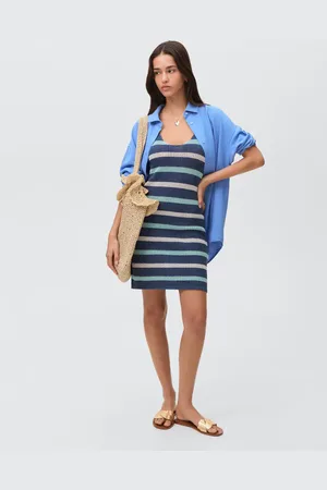 MANGO Gestreiftes Kleid mit Lochmuster - Mädchen - S
