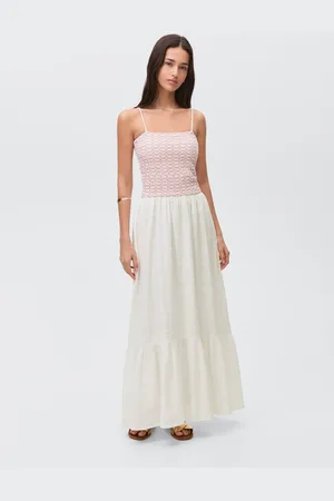 MANGO Langes Kleid mit Stickerei-Detail - Mädchen - L