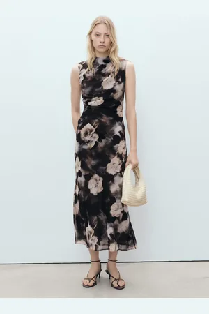 MANGO Drapiertes Kleid mit Blumenmuster - Damen - M