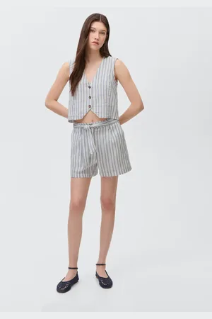 MANGO Gestreifte Baumwoll-Shorts - Mädchen - XL