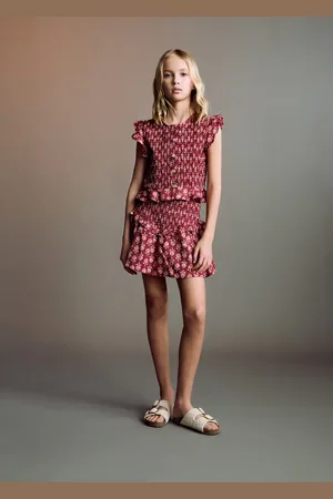 MANGO Geraffter Minirock mit Rüschen - Kinder - 5-6 Jahre