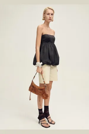 MANGO Ramie-Top mit Ballon-Effekt - Damen - XS