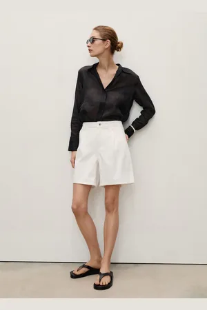 MANGO Jeans-Bermudashorts mit Bundfalten - Damen - 34